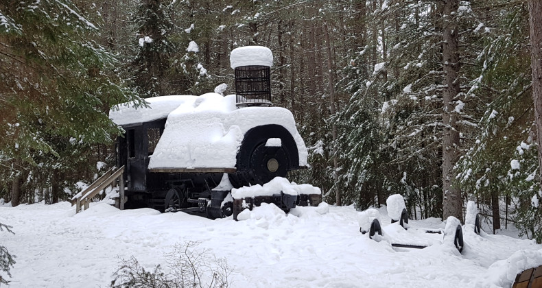 Old steam Loc in winter