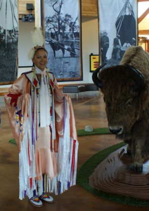 Cara Arkand in the Wanuskewin Heritage Park