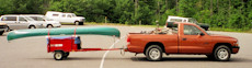 Dodge Dakota with Canoe and trailer 