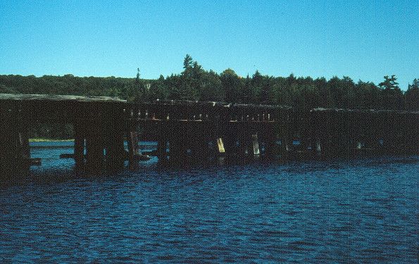 Cache Lake train bridge in 1992