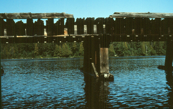 Cache Lake train bridge in 1992