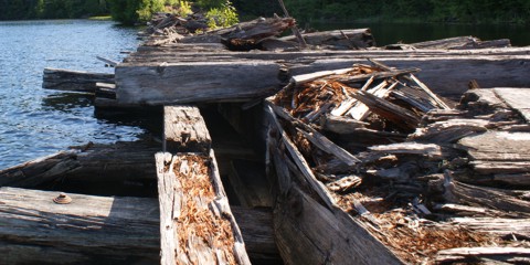 Cache Lake train bridge in 2013