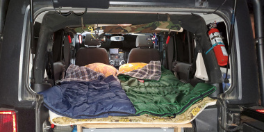 Sleeping Platform in the 2013 Jeep Sahara Unlimited 