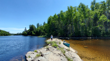 Taking a break with the canoe 