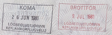 Iceland entry in 1981 