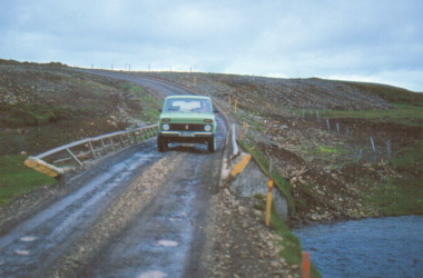 Lada on bridge 