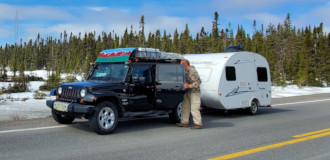 Jeep and trailer in Labrador 