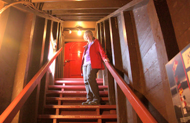 Stairs to the tower of Lobster Cove Head Lighthous 