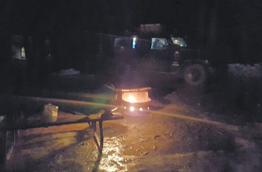 Winter camping in the mud 2021